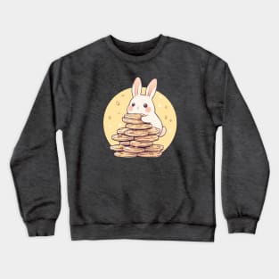 Cute rabbit on a pile of cookies Crewneck Sweatshirt